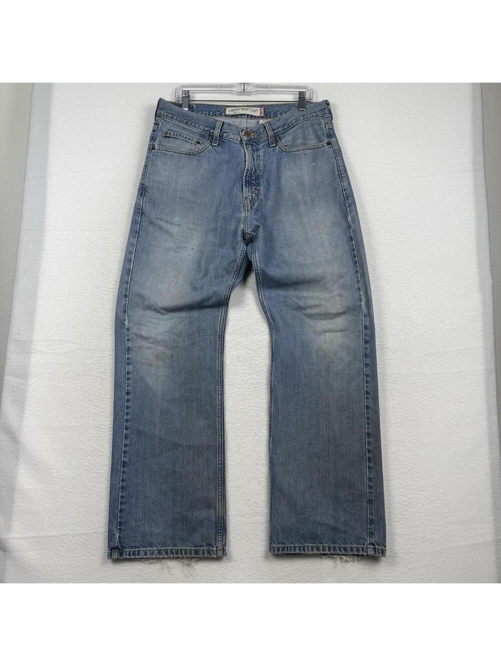 Vintage Y2K Levis 567 Loose Boot Cut Jeans 33x32 Baggy Flare Wide Leg Skater